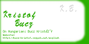 kristof bucz business card